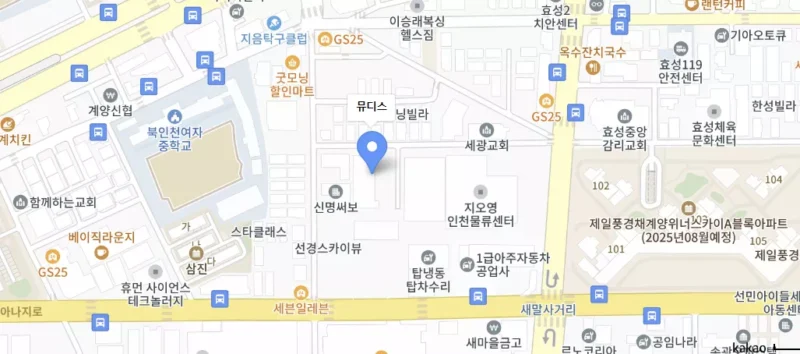 뮤디스 쇼룸 지도