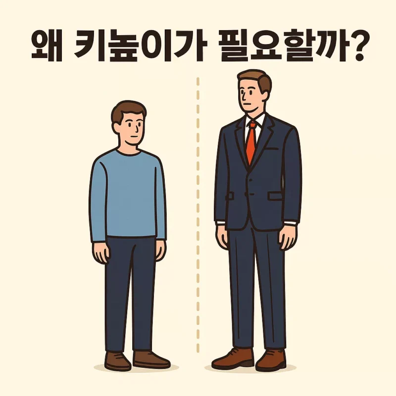 키높이가 왜 필요할까 신발 체형 비교 일러스트