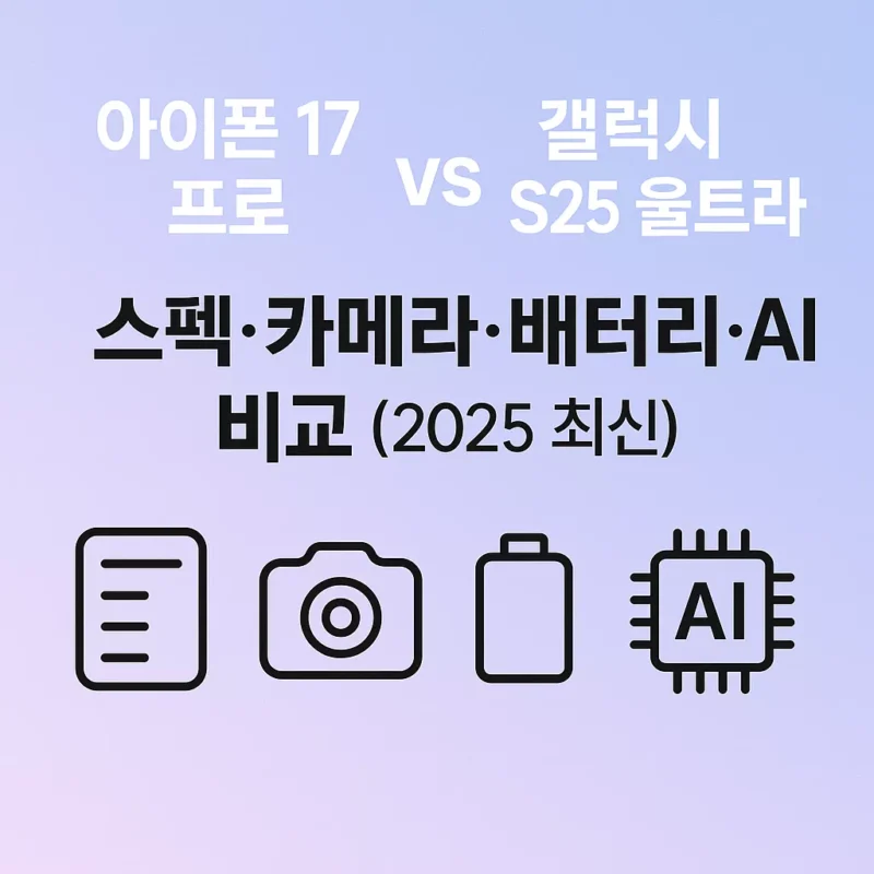 아이폰 17 프로 vs 갤럭시 S25 울트라 비교 썸네일