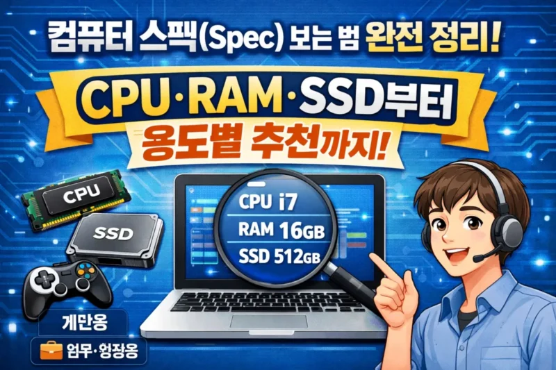 컴퓨터 스펙(Spec) 보는 법 완전 정리 CPU·RAM·SSD부터 용도별 추천까지