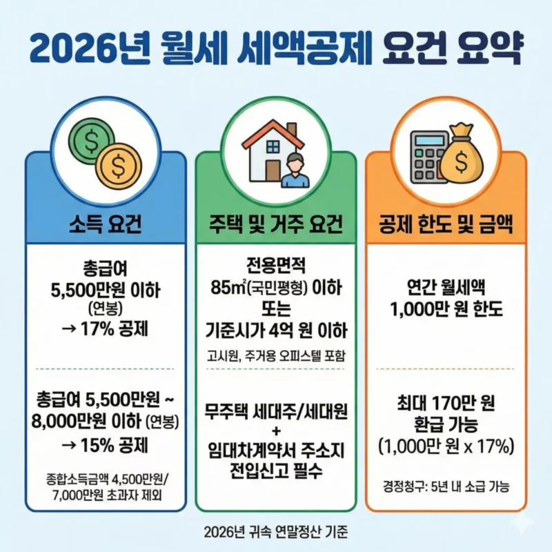 2026년 기준 월세 세액공제