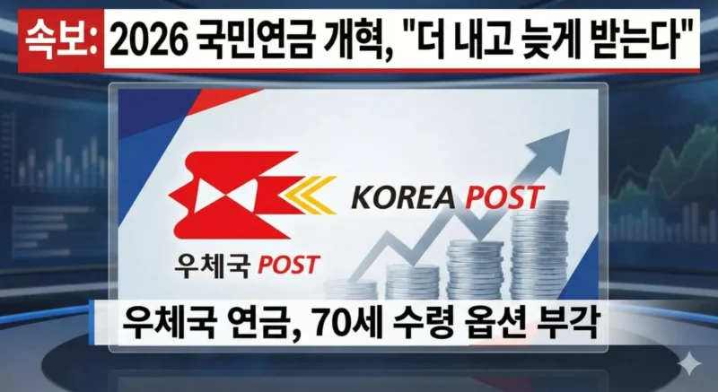 2026 연금 개혁 뉴스 타이틀과 우체국 로고