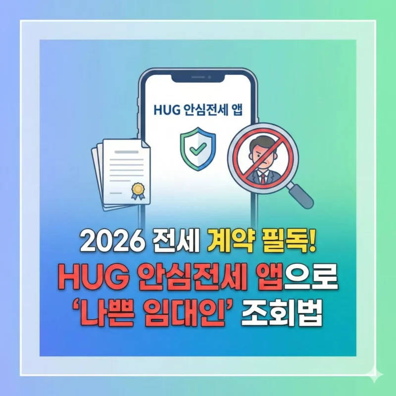 2026 전세 계약 필독! HUG 안심전세 앱으로 '나쁜 임대인' 조회법 썸네일