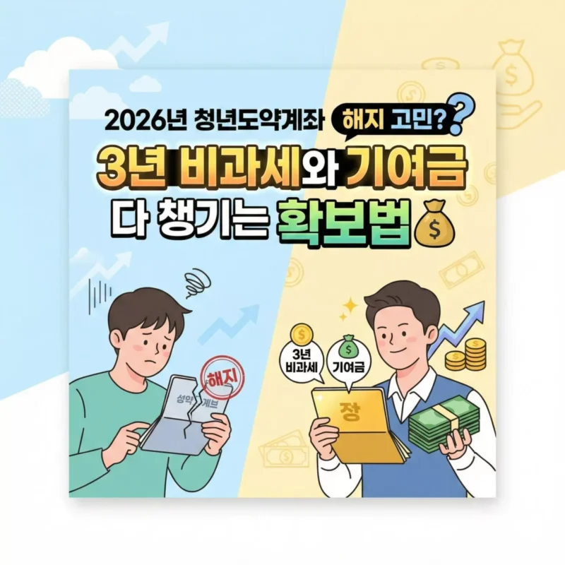 2026년 청년도약계좌 해지 고민 3년 비과세와 기여금 다 챙기는 현금 확보법