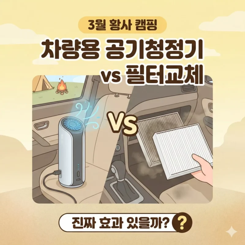 3월 황사 캠핑, 차량용 공기청정기 vs 필터교체 — 진짜 효과 있을까 블로그 썸네일
