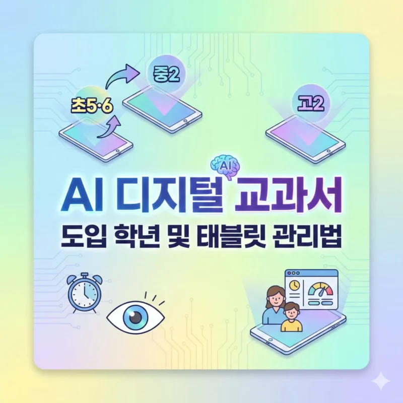 AI 디지털 교과서 도입 학년 및 태블릿 관리법