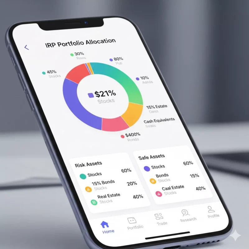 HTSMTS 앱 내 IRP 포트폴리오 자산 배분 화면 스크린샷