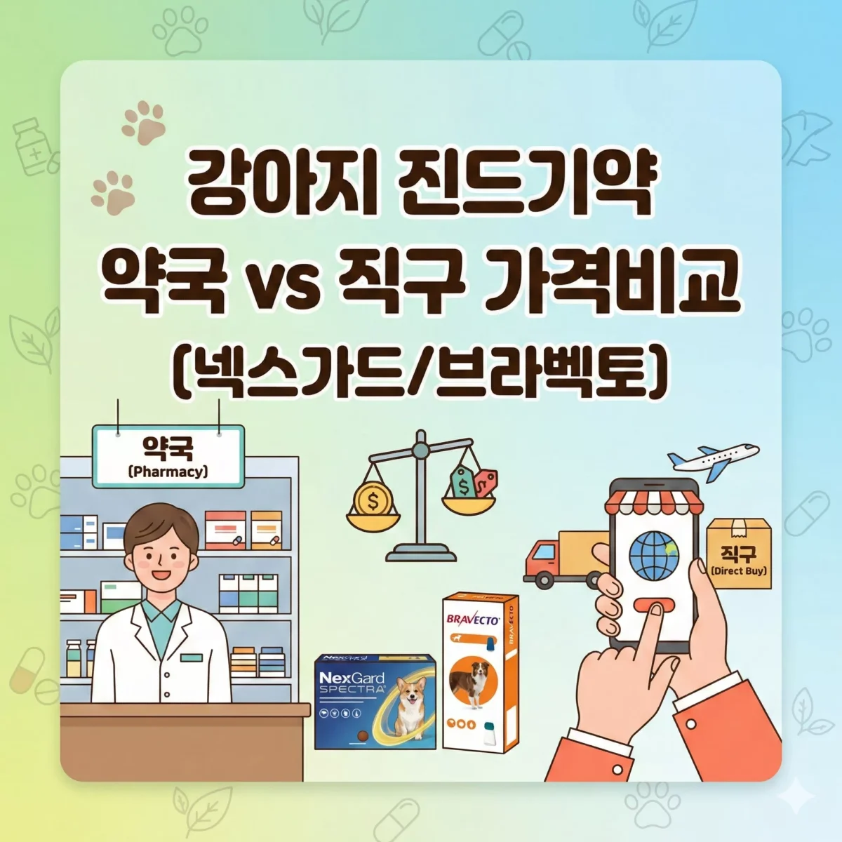 강아지 진드기약 약국 vs 직구 가격비교 (넥스가드 브라벡토)