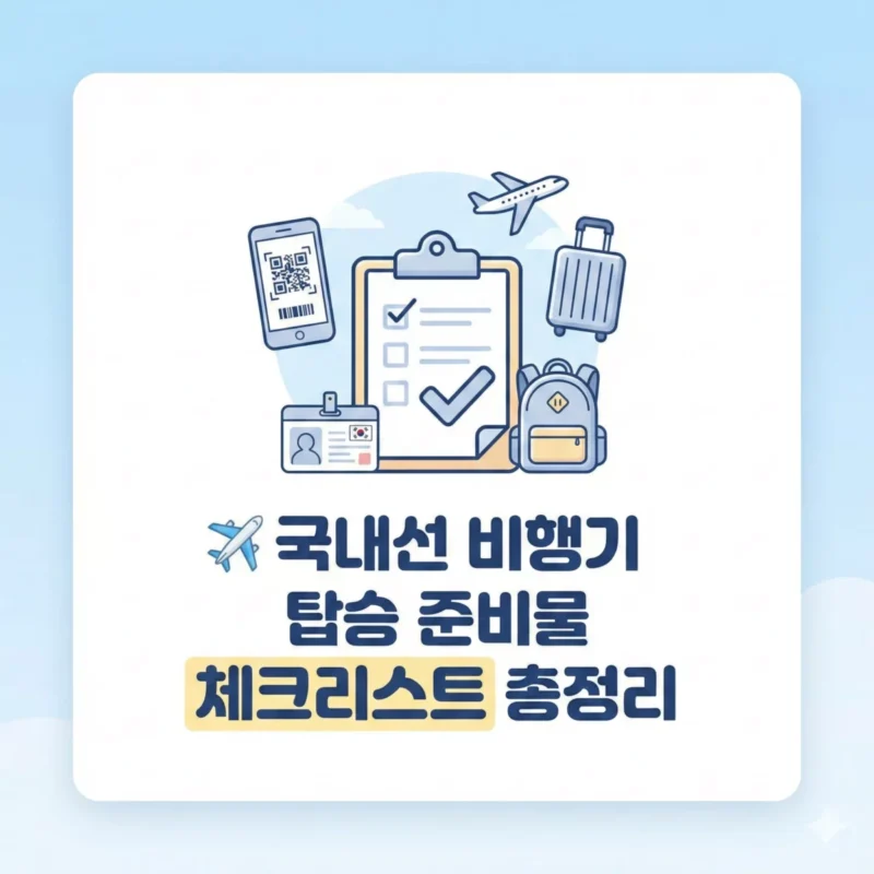 국내선 비행기 탑승 준비물 체크리스트 총정리 썸네일
