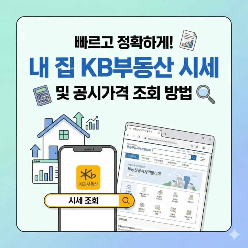 내 집 KB부동산 시세 및 공시가격 빠르고 정확하게 조회하는 방법 블로그 썸네일