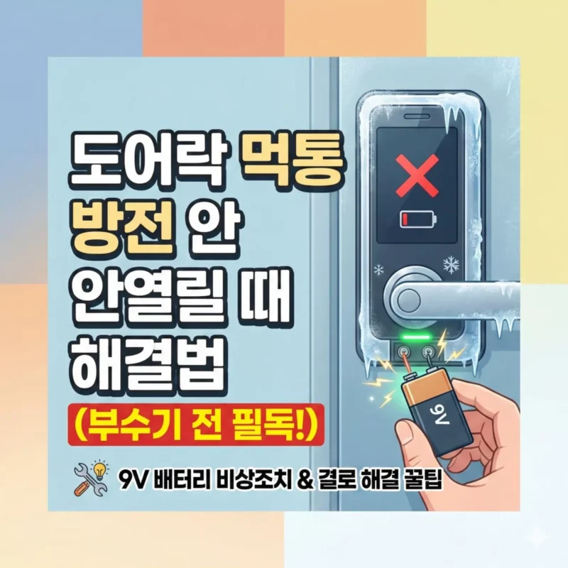 도어락 먹통 방전 안 열릴 때 해결법 (부수기 전 필독!)