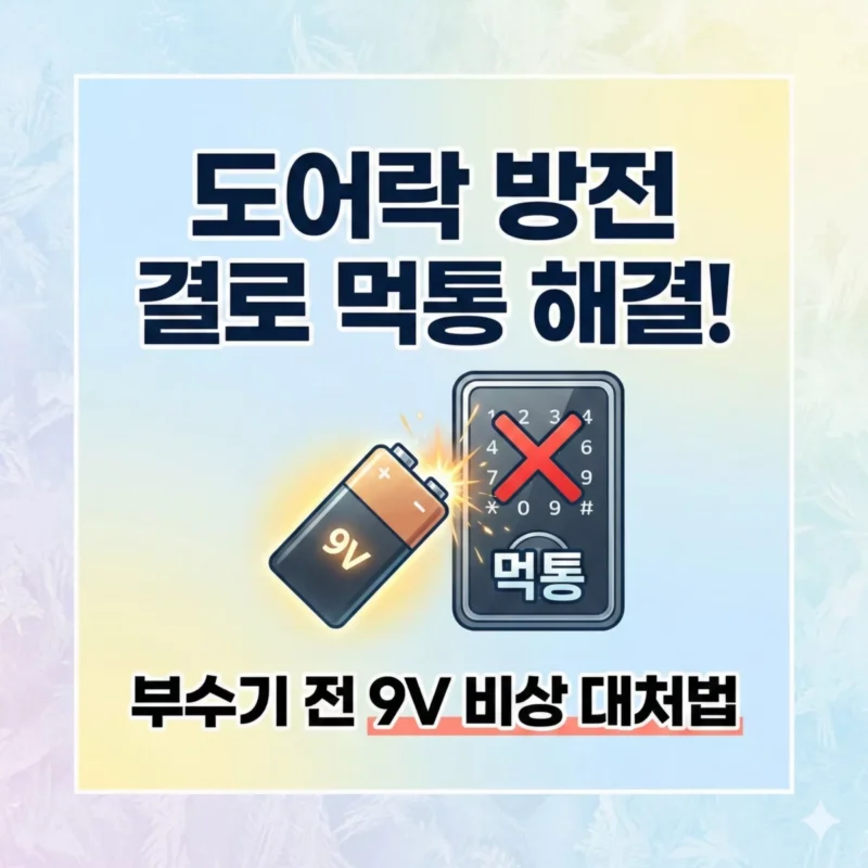 도어락 방전 결로 먹통 해결! 부수기 전 9V 비상 대처법