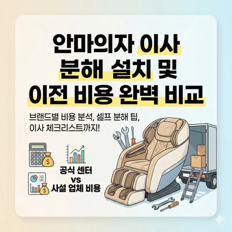안마의자 이사 분해 설치 및 이전 비용 완벽 비교 블로그 썸네일