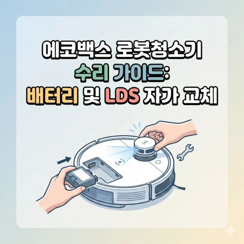 에코백스 로봇청소기 수리 가이드 배터리 및 LDS 자가 교체