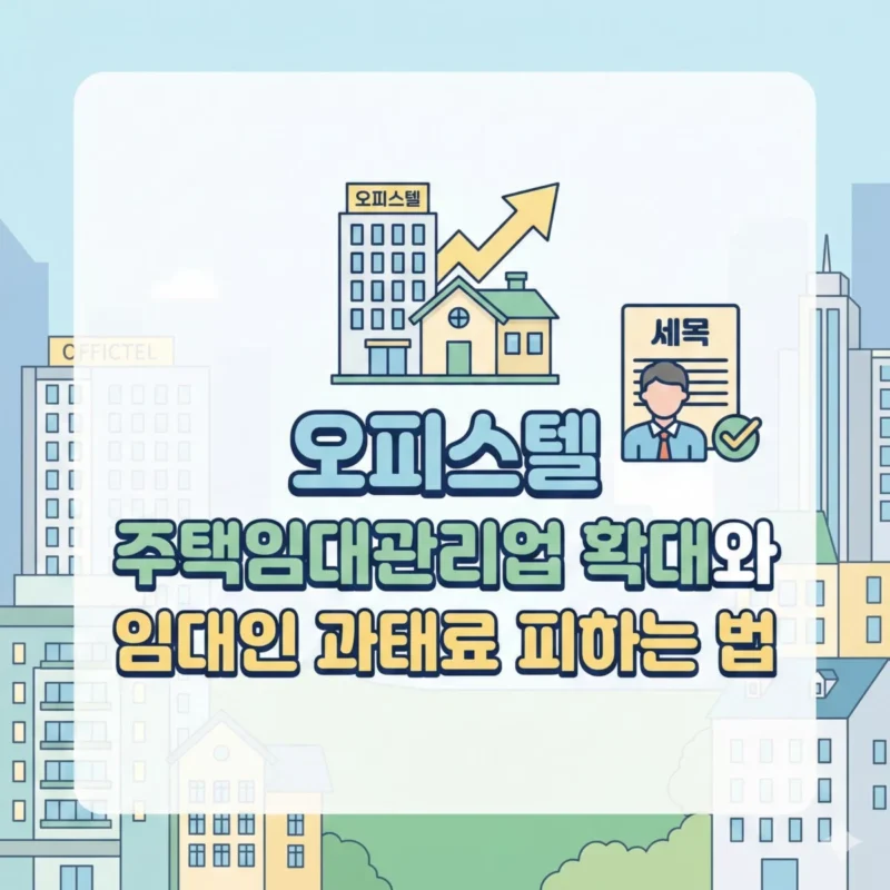 오피스텔 주택임대관리업 확대와 임대인 과태료 피하는 법 블로그 썸네일