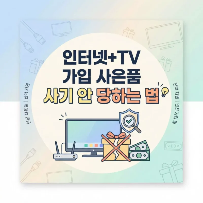 인터넷+TV 가입 사은품 사기 안 당하는 법 블로그 썸네일