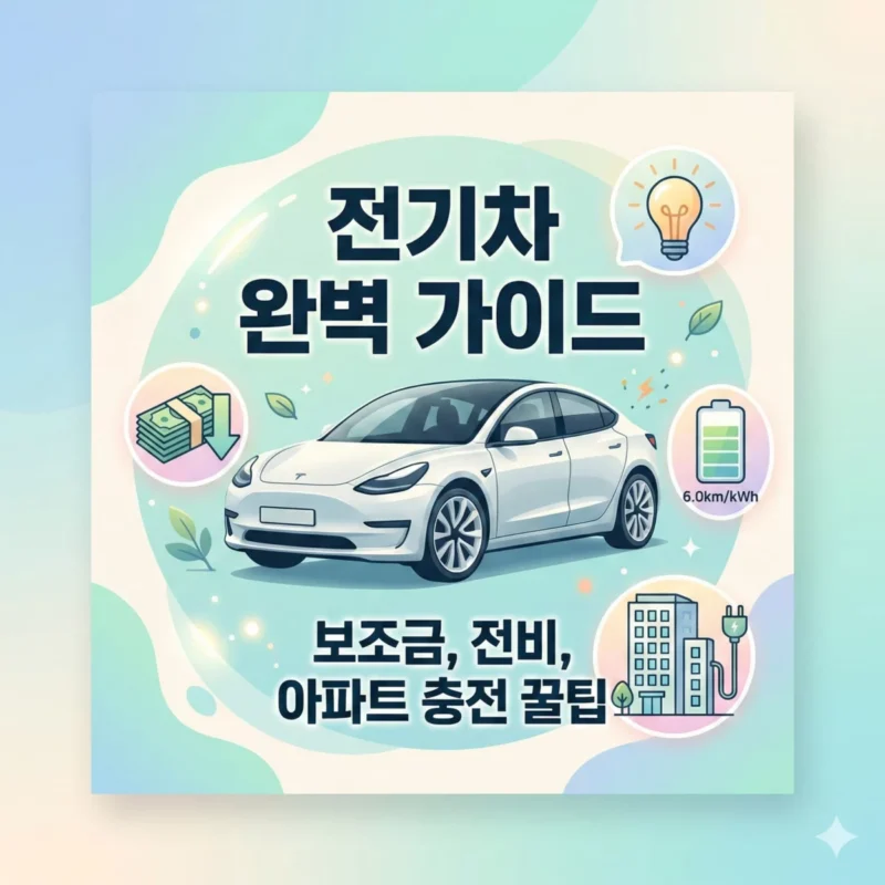 전기차 완벽 가이드 보조금, 전비, 아파트 충전 꿀팁 블로그 썸네일
