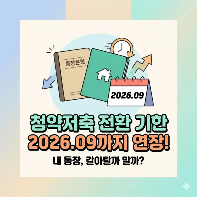청약저축 전환 기한 2026.09까지 연장! 내 통장, 갈아탈까 말까 블로그 썸네일