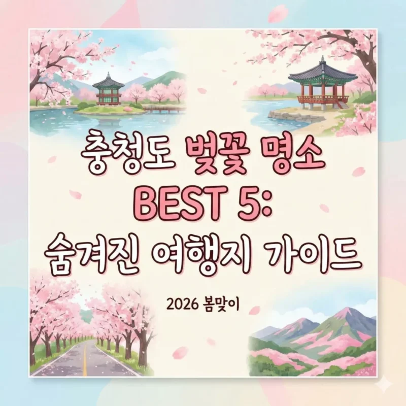 충청도 벚꽃 명소 BEST 5 숨겨진 여행지 가이드