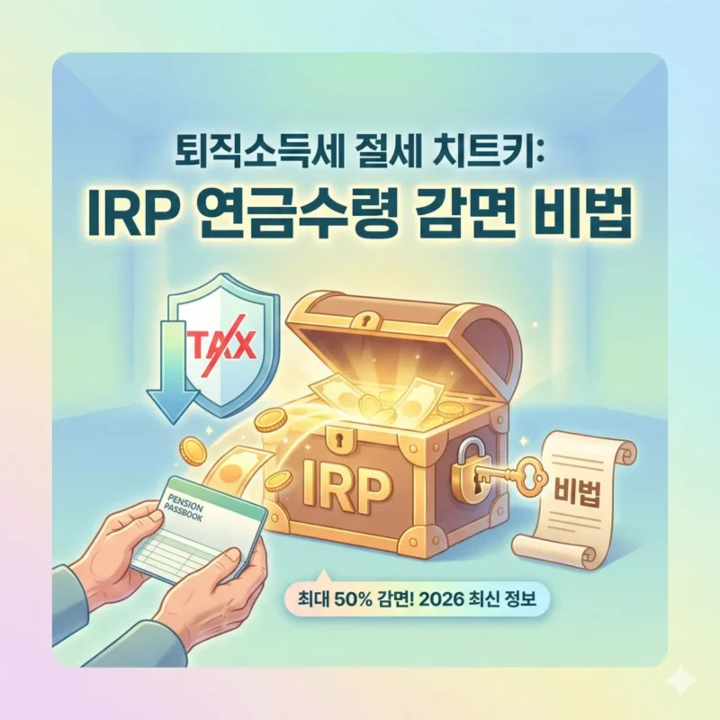 퇴직소득세 절세 치트키 IRP 연금수령 감면 비법