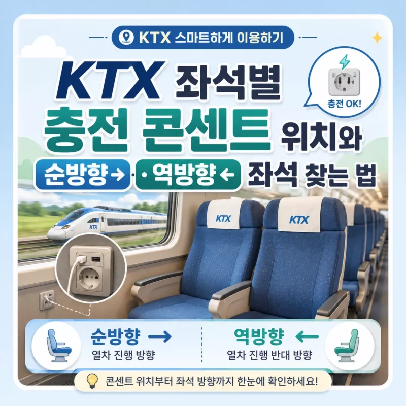 KTX 좌석별 충전 콘센트 위치와 순방향·역방향 좌석 찾는 법