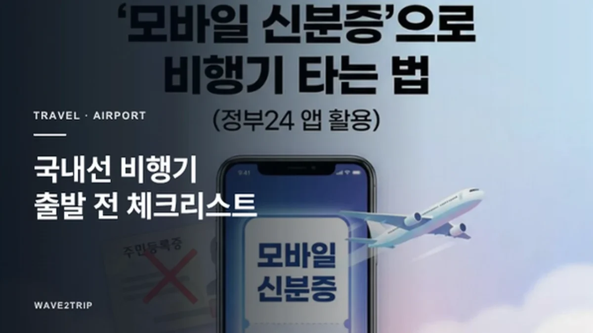 국내선 비행기 출발 전 준비물 체크리스트 - 신분증 수하물 보조배터리