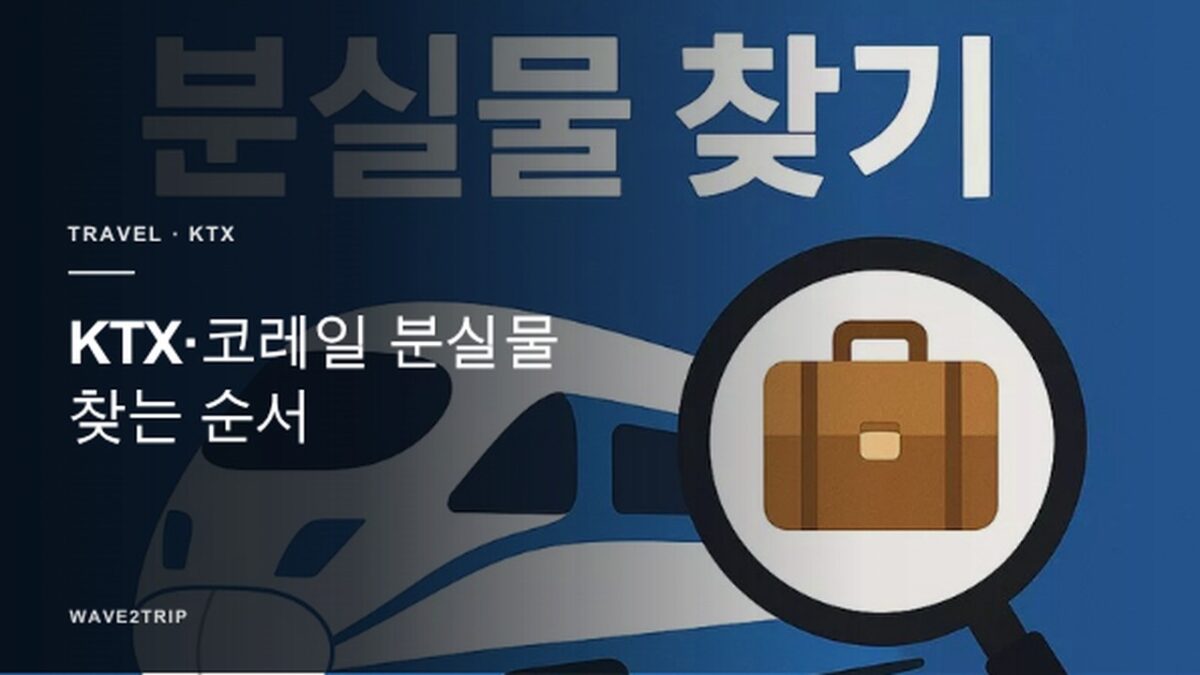 2026 KTX 코레일 분실물 찾는 순서 - Wave2Trip